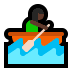 🚣🏿‍♀️ woman rowing boat: dark skin tone display on Windows